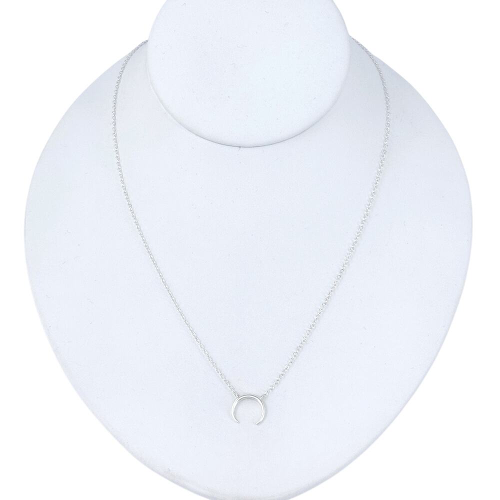 Crescent Moon Necklace | SU Sterling Silver 925 Celestial Pendant 18”